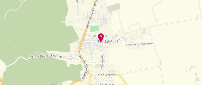 Plan de La P'tite Marmite Gasconne, 17 place du Padouen, 32170 Miélan