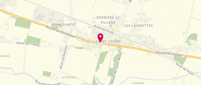 Plan de Chez Nadine, Au Village, 32400 Saint-Germé