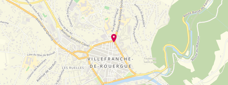 Plan de Au Bon Accueil, 43 Allée Aristide Briand, 12200 Villefranche-de-Rouergue