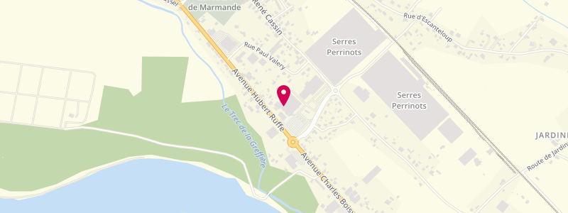 Plan de Mag Presse, Centre Commercial Carrefour Market Route de Tonneins
58 avenue Hubert Ruffe, 47200 Marmande