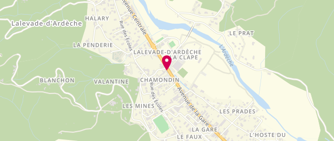 Plan de Le Café du Centre, 6 avenue Centrale, 07380 Lalevade-d'Ardèche