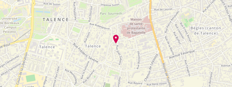 Plan de Chez Valou, 256 rue Frédéric Sévène, 33400 Talence