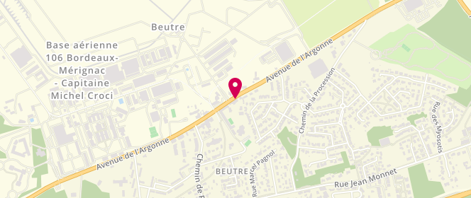 Plan de Le Beutrois, 188 avenue de l'Argonne, 33700 Mérignac