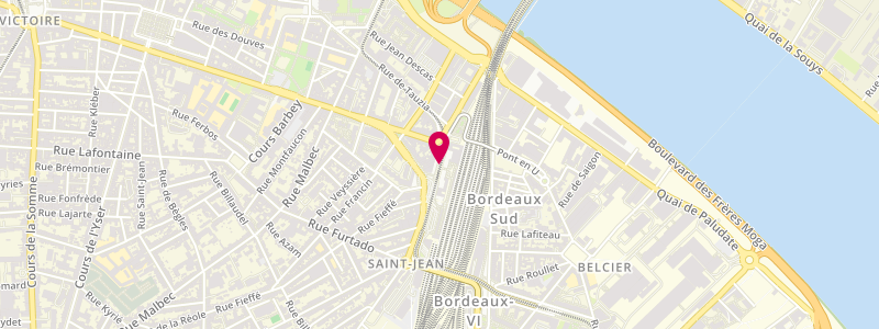 Plan de Bordeaux Aquitaine Sncf, Gare Sncf Saint Jean Rue Charles Domercq, 33800 Bordeaux