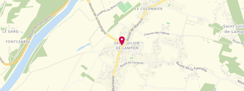 Plan de O Carrefour des Saveurs, 2 place de la Liberté, 24370 Saint-Julien-de-Lampon