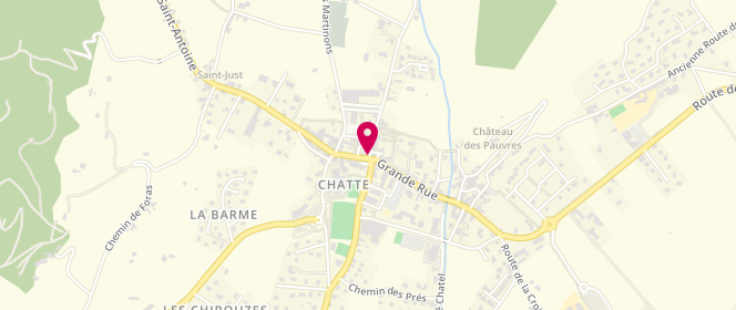 Plan de TABAC - CAFE du Centre - CHATTE(38), 1 place de la République, 38160 Chatte