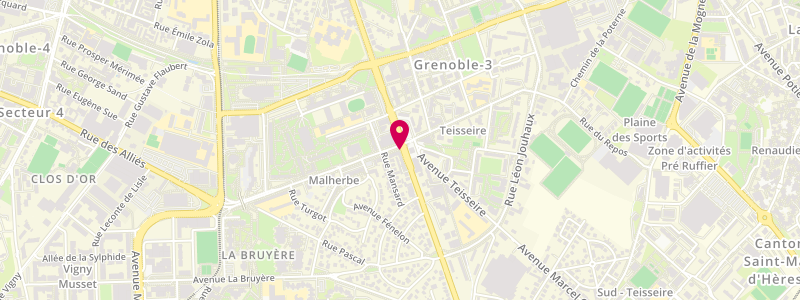 Plan de Le Malherbe, 1 avenue Malherbe, 38000 Grenoble