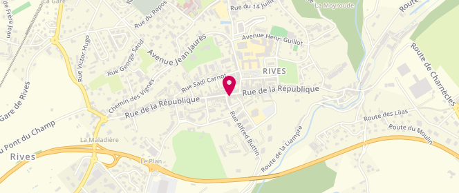 Plan de Rouge Papier, 80 Rue de la République, 38140 Rives