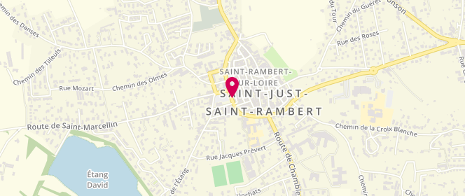 Plan de Les Platanes, 15 place de la République, 42170 Saint-Just-Saint-Rambert