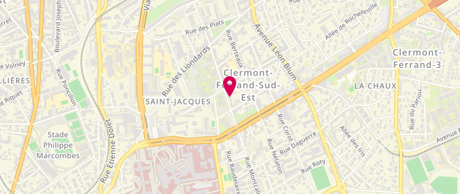 Plan de Bar Tabac Courchinoux, 67 Rue Alexandre Ribot, 63000 Clermont-Ferrand