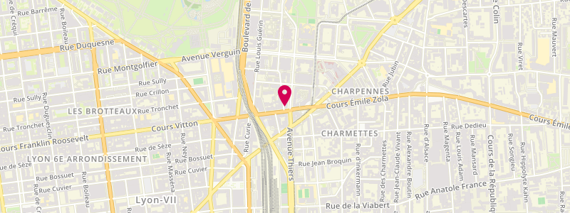 Plan de Brasserie des Deux Avenues, 93 Cr Vitton, 69006 Lyon