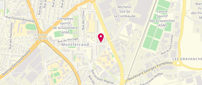 Plan de La Gauthière, 9 Rue de l'Aiguillade, 63000 Clermont-Ferrand