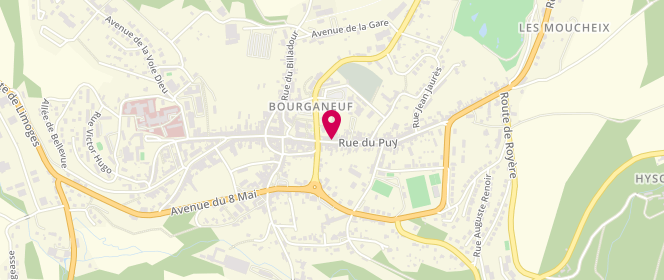 Plan de Bar de la Poste, 102 Bis Rue du Puy, 23400 Bourganeuf