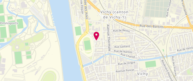 Plan de Le Café du Stade, 2 Rue du Bel Air, 03200 Vichy