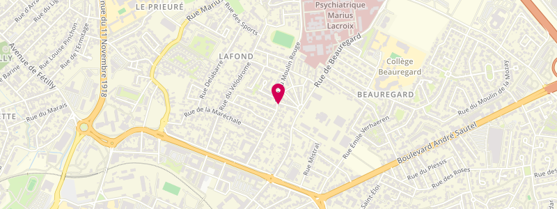 Plan de Le Beauregard, 44 Rue du Moulin Rouge, 17000 La Rochelle