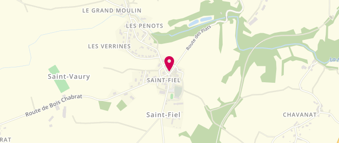 Plan de Auberge de Saint Fiel, 4 place de l'Église, 23000 Saint-Fiel