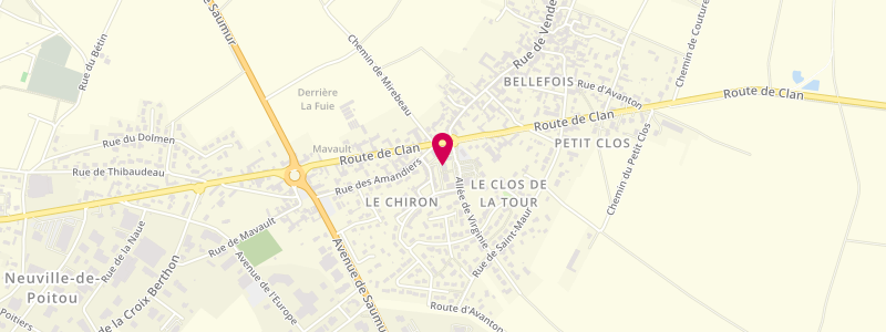 Plan de Le Bellefois, 6 place de la Liberté, 86170 Neuville-de-Poitou