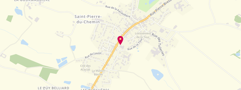 Plan de Chez J.B, 2 place du Pavé, 85120 Saint-Pierre-du-Chemin