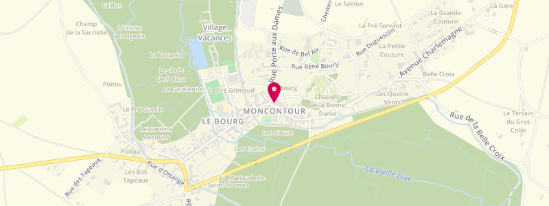 Plan de Le Donjon, 2 place du Souvenir Français, 86330 Moncontour