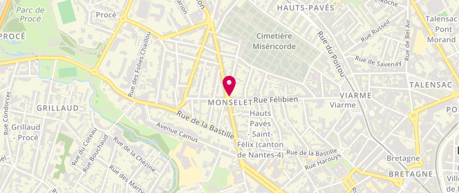 Plan de Le Monselet, 3 place Emile Sarradin, 44000 Nantes
