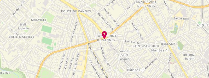 Plan de Rond Point de Vannes, 1 Boulevard des Anglais, 44100 Nantes