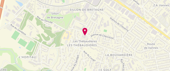 Plan de Les Thebaudieres, 63 avenue des Naudières, 44800 Saint-Herblain