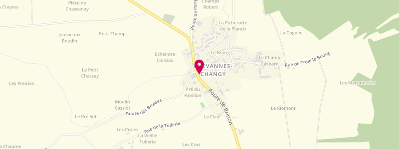 Plan de L'Aire de Rien, 1 Route de Brinon, 58420 Chevannes-Changy