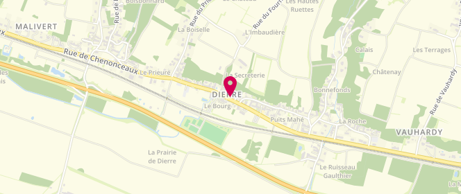 Plan de Café-Restaurant de la Mairie, 72 Rue de Chenonceaux, 37150 Dierre