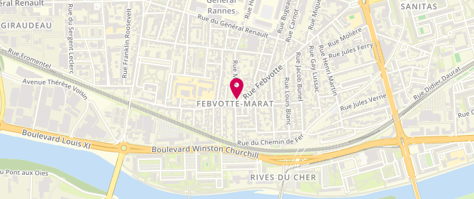 Plan de Le Marat, 145 Rue Febvotte, 37000 Tours