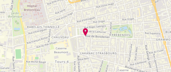 Plan de Le du Bellay, 202 Rue de Boisdenier, 37000 Tours