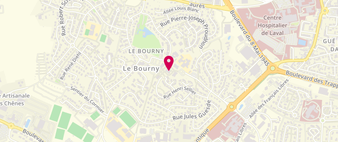 Plan de Le Bourny, 23 Pl. De la Commune, 53000 Laval