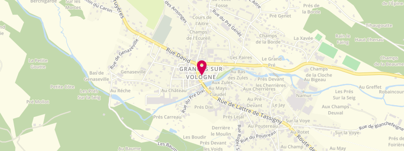 Plan de Café des Vosges Tabac - Loto - Snack, 3 Rue de Lattre de Tassigny, 88640 Granges-Aumontzey