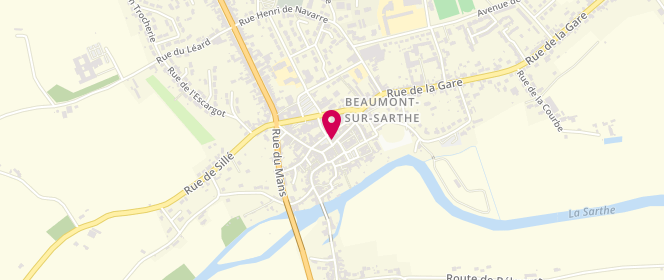 Plan de Café des Arts, 32 place des Halles, 72170 Beaumont-sur-Sarthe