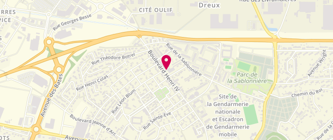 Plan de Café Aux Acacias, 52 Boulevard Henri Iv, 28100 Dreux