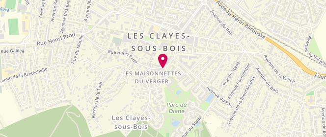Plan de L'Arbre de Diane, 7 Rue Henri Prou, 78340 Les Clayes-sous-Bois