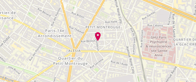 Plan de La Table de Bezout, 31 Rue Bezout, 75014 Paris