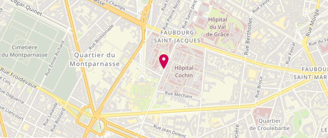 Plan de Royal Cochin, 28 Rue du Faubourg Saint-Jacques, 75014 Paris