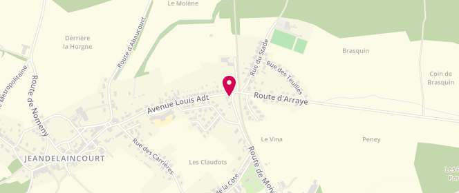 Plan de Café des Sports, 2 Route de Moivrons, 54114 Jeandelaincourt