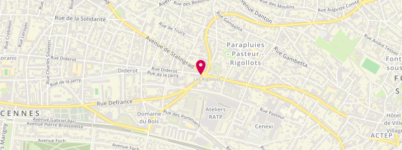 Plan de Les Rigollots, 153 Rue Defrance, 94300 Vincennes