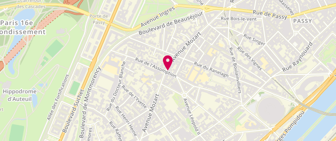 Plan de La Parisienne, 57 avenue Mozart, 75016 Paris
