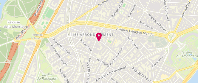 Plan de Access Tour, 101 Rue de la Tour, 75116 Paris