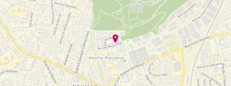 Plan de Les Renouillères, 3 Rue des Renouilleres, 93360 Neuilly-Plaisance