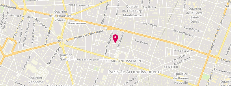 Plan de L'Athena Bar, 16 Rue Saint Marc, 75002 Paris