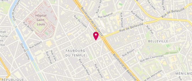 Plan de Le Jean Bart, 131 Rue du Faubourg du Temple, 75010 Paris