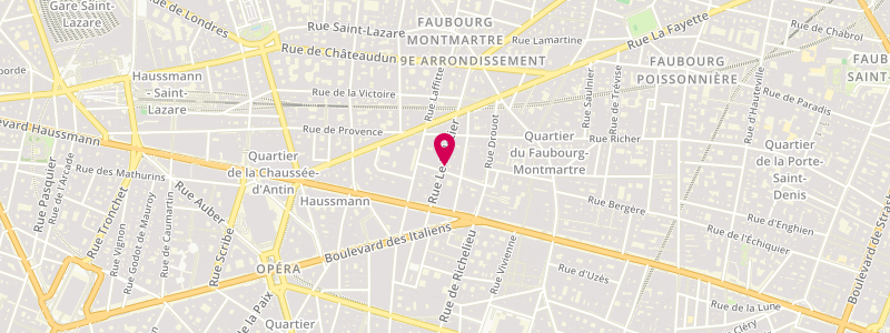 Plan de Le Jean Bart, 12 Rue Rossini, 75009 Paris