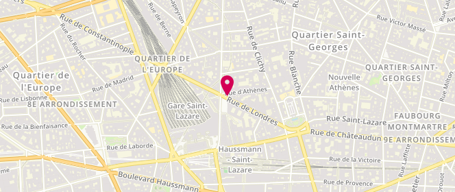 Plan de Le Tabac de l'Europe, 27 Rue d'Athènes, 75009 Paris