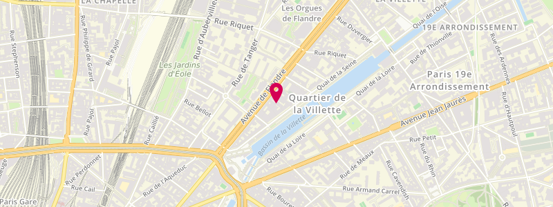 Plan de Le Longchamp, 34 avenue de Flandre, 75019 Paris