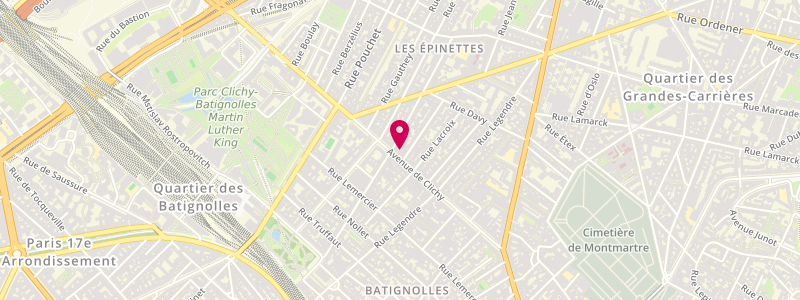 Plan de Le Capri, 122 avenue de Clichy, 75017 Paris