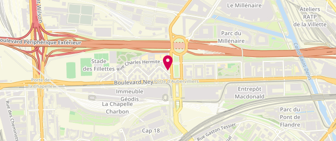 Plan de L'Esquirol, 3 avenue de la Prte d'Aubervilliers, 75018 Paris