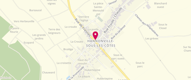 Plan de Le Cafe de la Place, 4 Rue de Fresnes, 55210 Hannonville-sous-les-Côtes